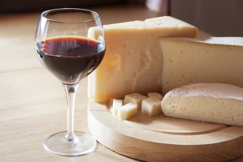 Tasting local wine and cheese