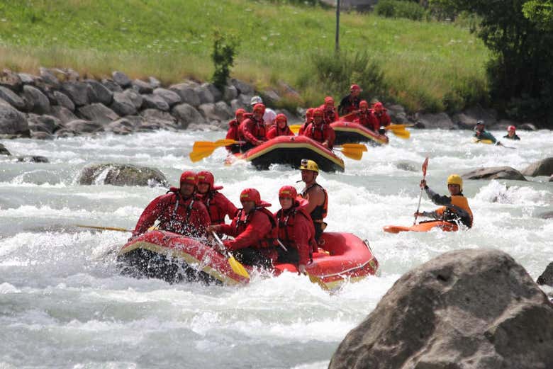 Rafting en el río Noce