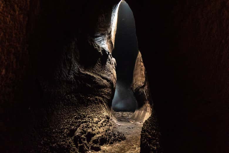 One of the trails that we'll cross in the cave