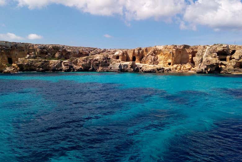 The beautiful coastline of Favignana