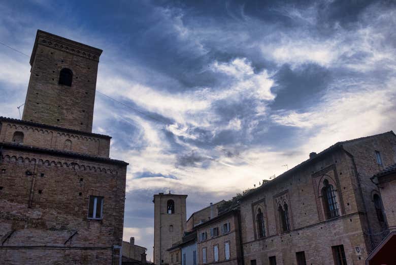 Centro storico di Fermo al tramonto