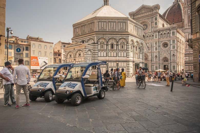 Ready to start the Florence electric buggy tour