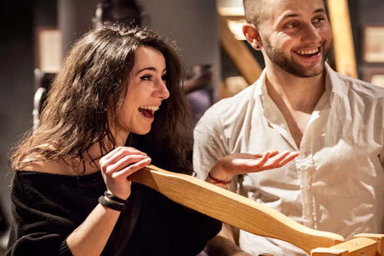 En la exposición de Leonardo da Vinci