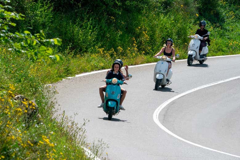 Conduciendo una vespa