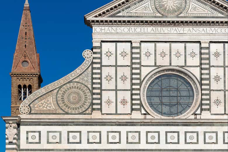 Marbre blanc et vert de la façade de Santa Maria Novella