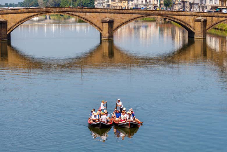 Cruising the waters of the Arno River