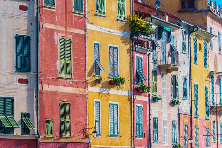 Casas coloridas em Portofino