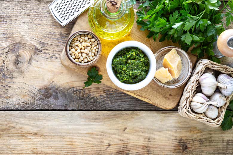 During the genoese pesto demonstration