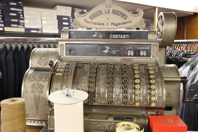 An antique cash register
