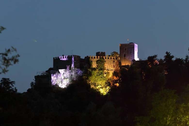 Gropparello Castle by night