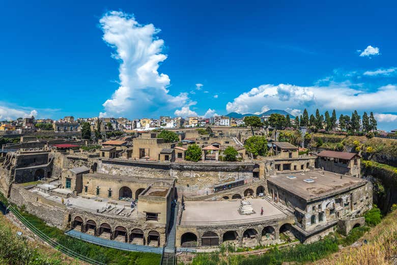 Vue aérienne sur Herculanum