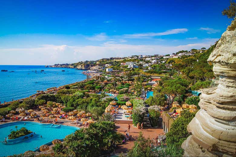 Parque termal Jardins de Poseidon do alto
