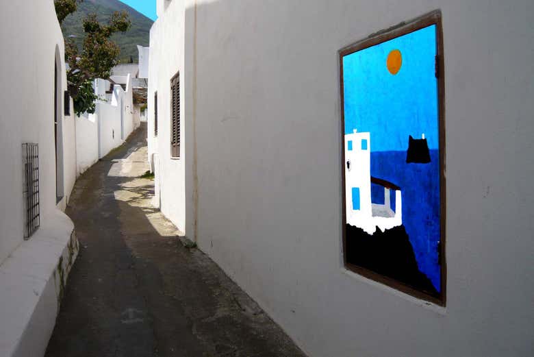 Recorriendo las calles de Estrómboli