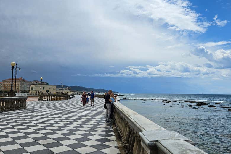Disfrutando de las vistas al mar de Liguria