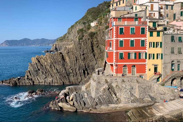 Coloured buildings in Manarola