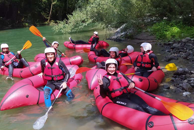 Les aventuriers après l'activité de rafting