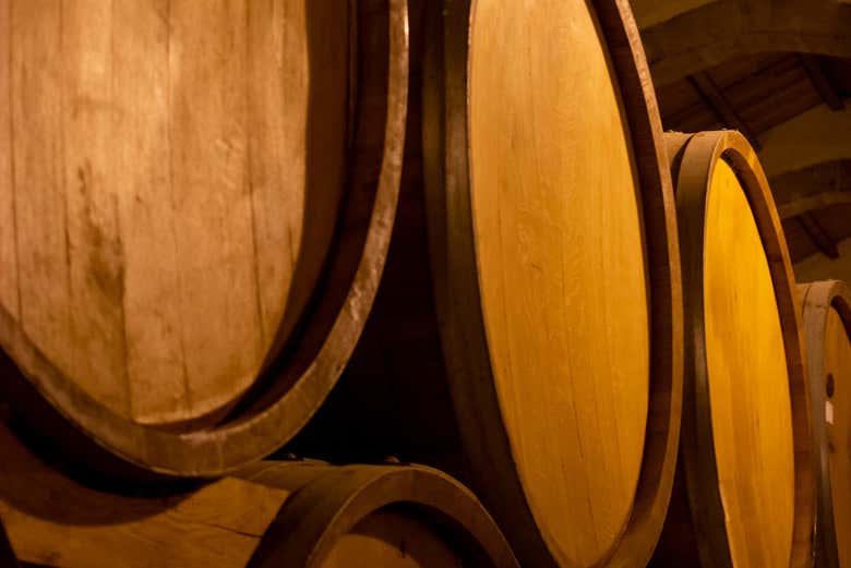 Antiguas barricas de vino