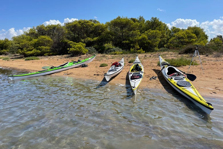 Kayaks sur le Grand étang de Marsala