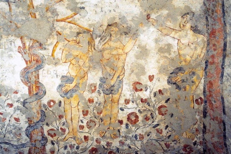 Frescos en la Cripta del Pecado Original