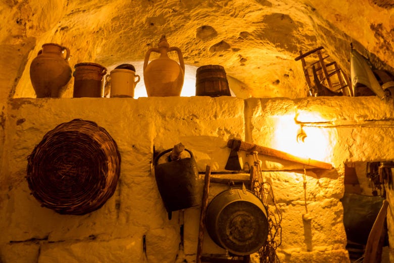 Inside the Grotta de Matera