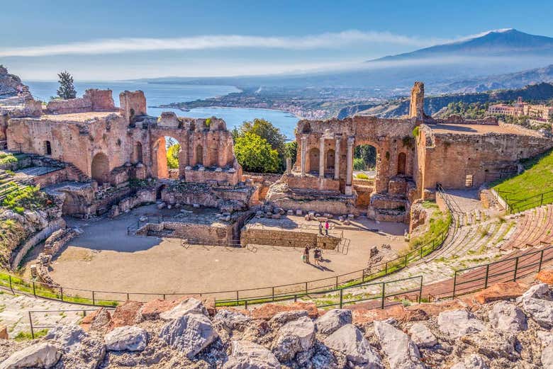 O teatro greco-romano de Taormina