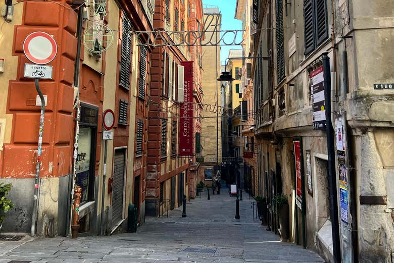 Una de las calles del centro de Génova