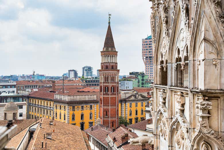 La vista de la iglesia de San Gotardo desde las terrazas