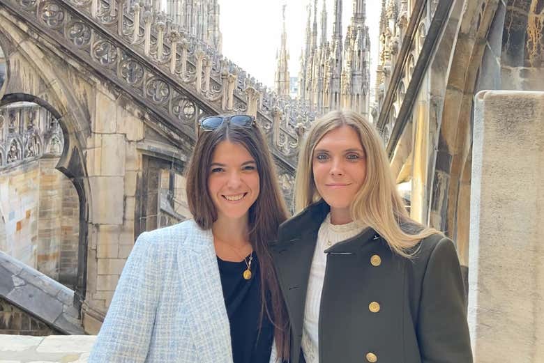 Posando en las terrazas del Duomo