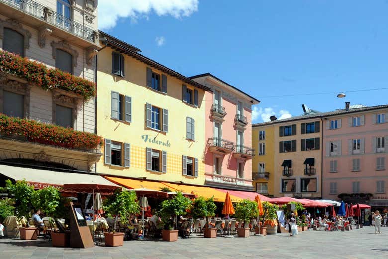 La Piazza Riforma, a charming square in Lugano