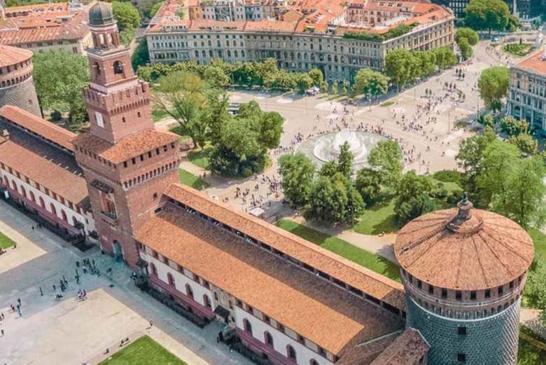 Vistas aéreas del Castillo Sforzesco