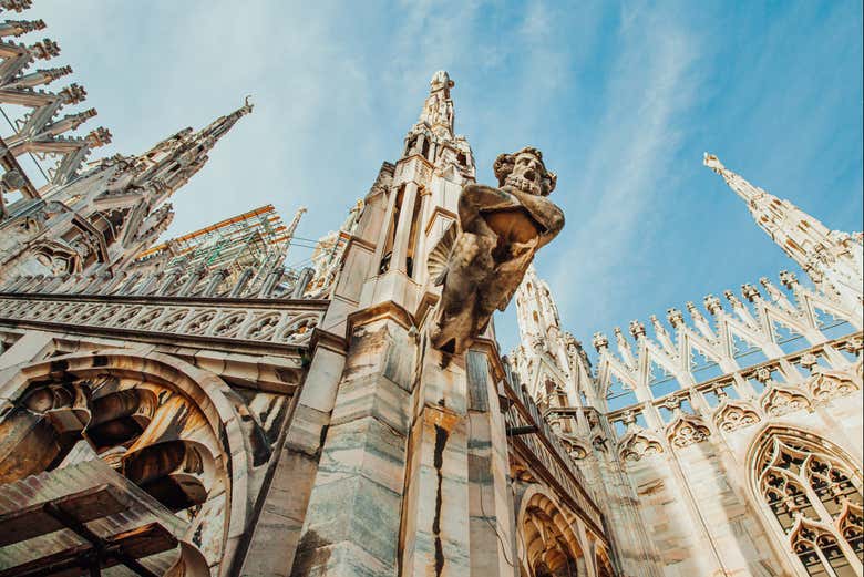 Una de las gárgolas de la catedral de Milán