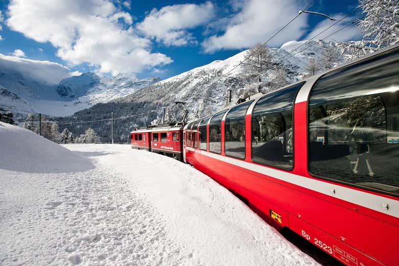 Enjoy a ride on the Bernina Express