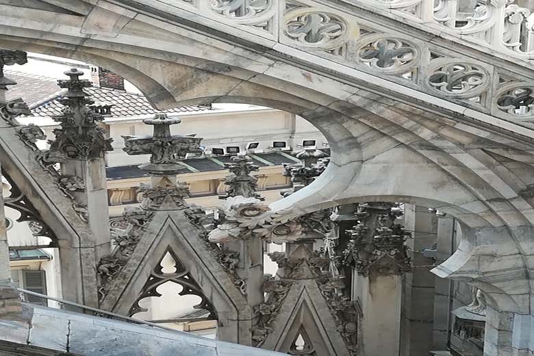 Duomo, detalles de las terrazas
