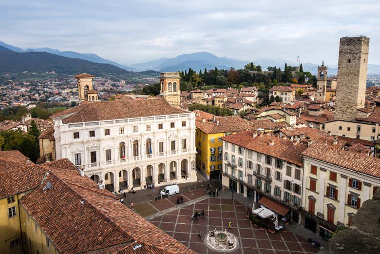 La famosa piazza Vecchia de Bérgamo
