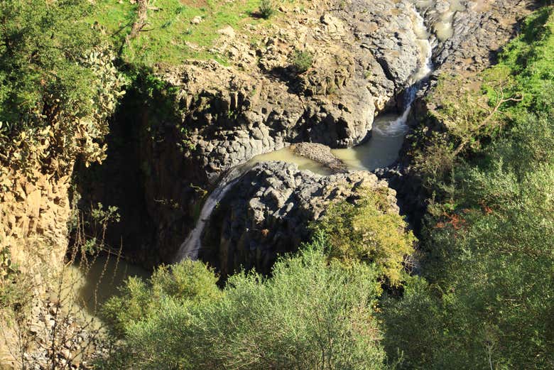 Vista aerea delle cascate di Ossena