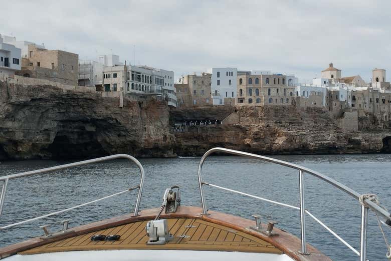 A vista da cidade a partir do barco gozzo