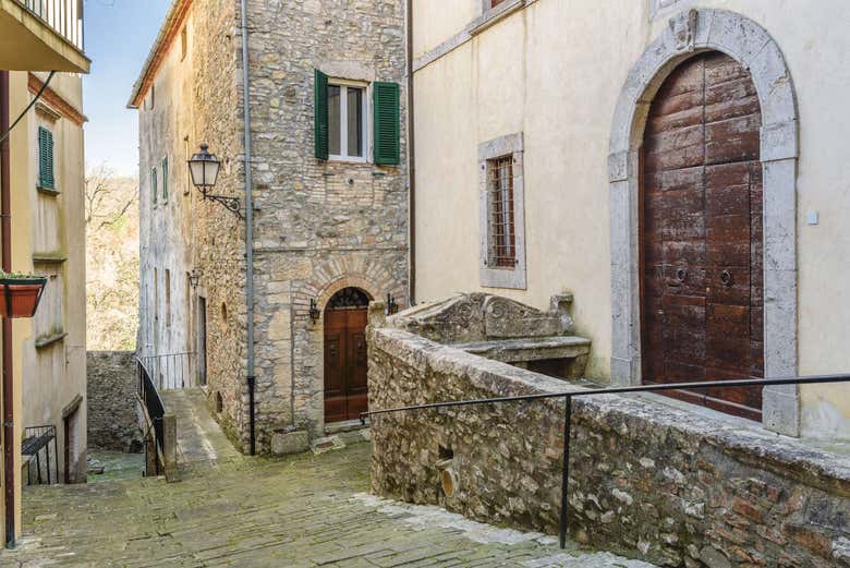 Dans une rue de San Casciano dei Bagni