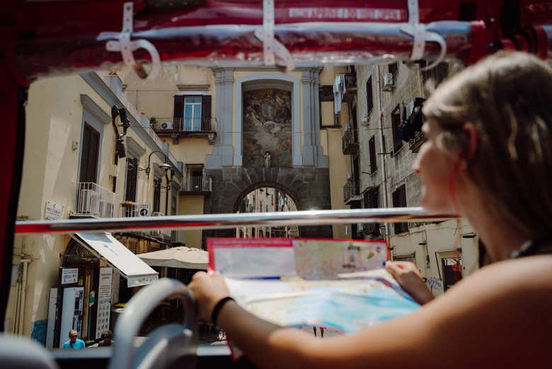 Check out the map of Naples from the bus