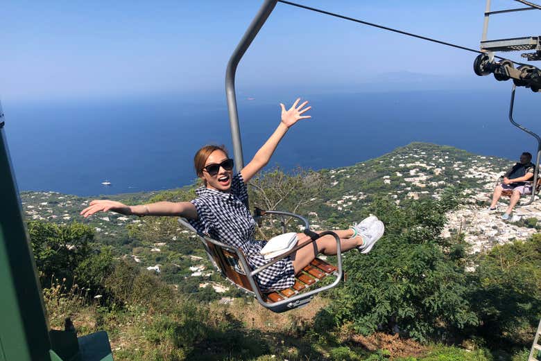 Pura diversión en el telesilla de Capri