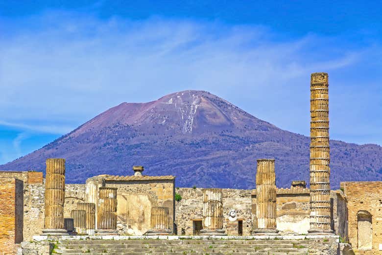 Vistas del Vesubio desde Pompeya