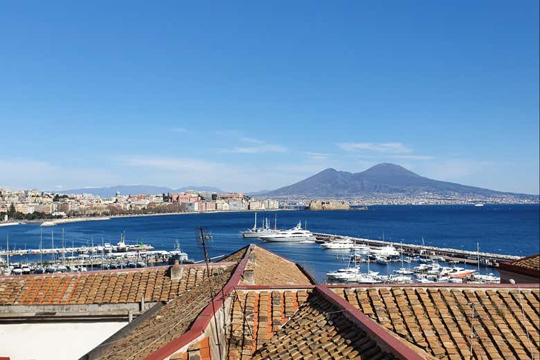 Vue sur le golfe de Naples et le Vésuve