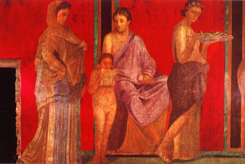 Mosaic on the wall of a Roman villa