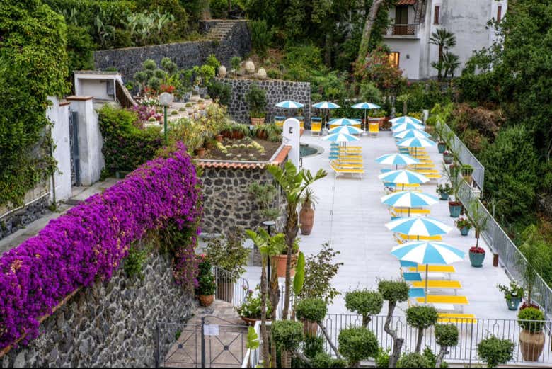 Instalaciones del parque termal en Ischia