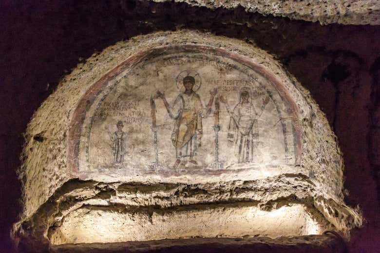 Affresco paleocristiano delle Catacombe di San Gennaro