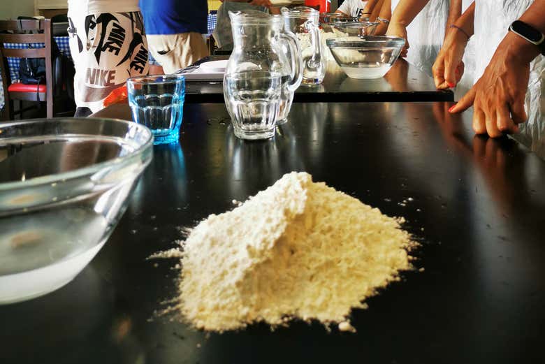 During the pizza workshop