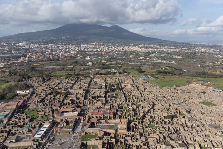 Vista aérea de Pompeya