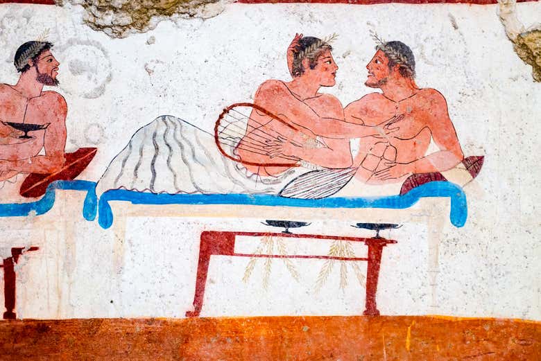 Gli affreschi della tomba del nuotatore