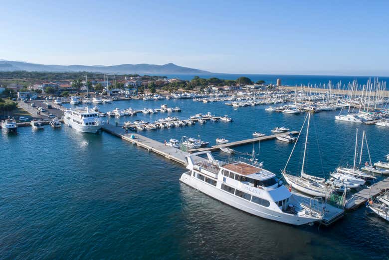 Vue aérienne sur le port de Palau