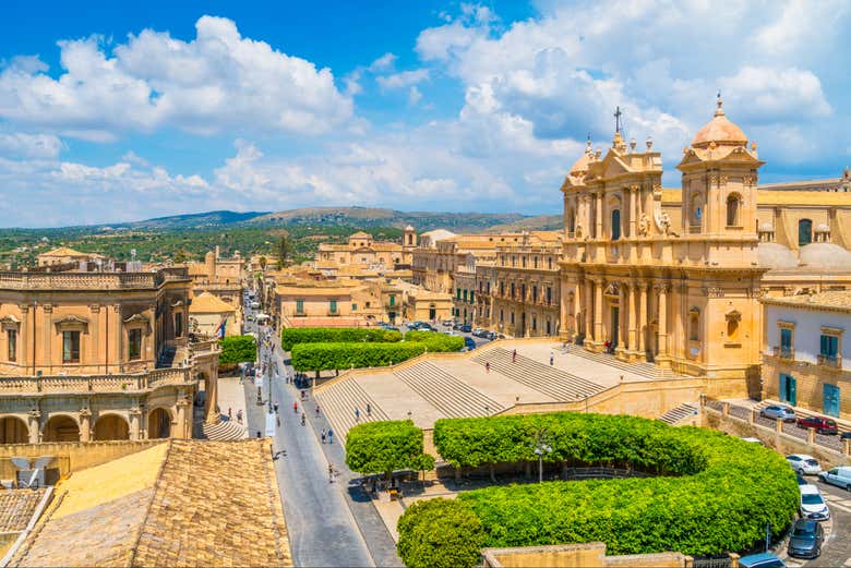 A panoramic view of Noto