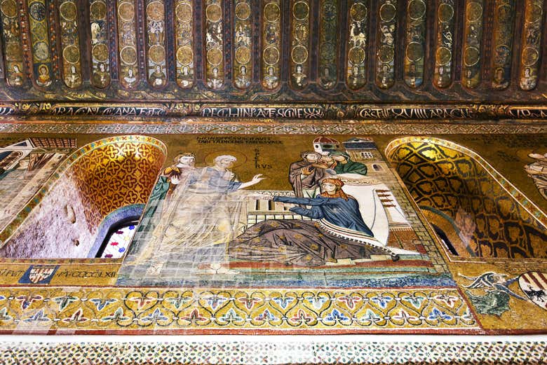 Mosaici di scene religiose nella Cappella Palatina di Palermo